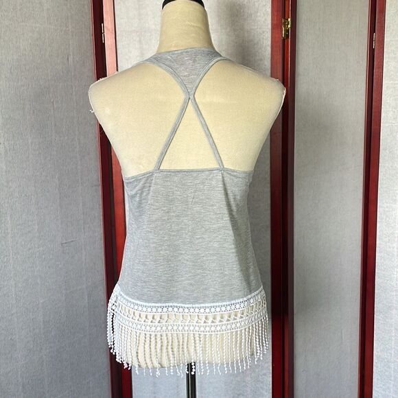 Celebrate Patriotic Juniors Tank Top w/Fringe on the Bottom (Size: Medium) - Picture 2 of 12